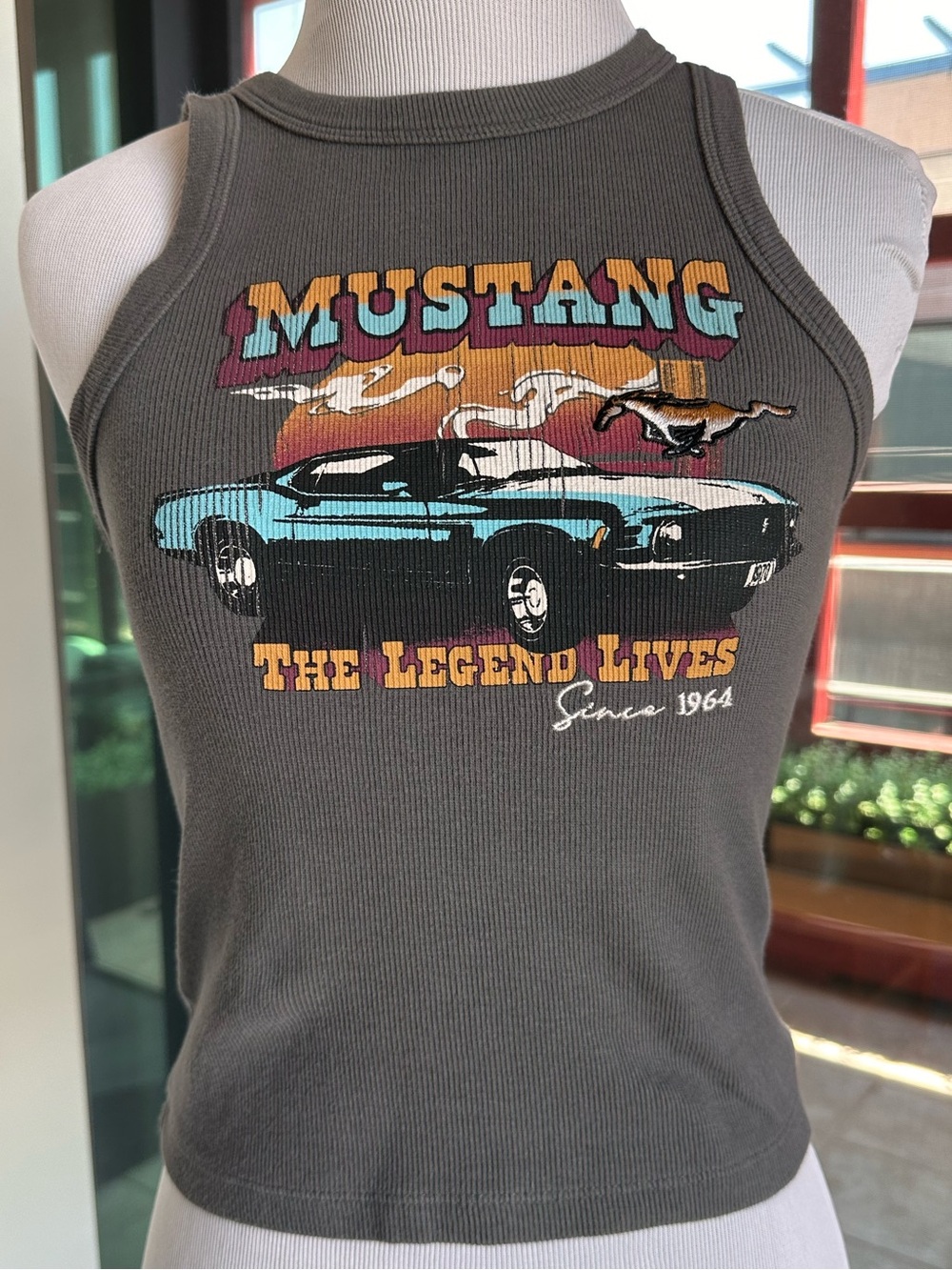 Ford Official Licensed Product Gray Ribbed Tank Top